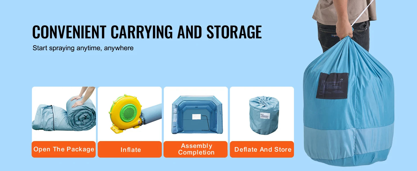 SucceBuy Inflatable Paint Booth Inflatable Spray Booth with Powerful Blowers and Air Filter System Portable Car Paint Booth