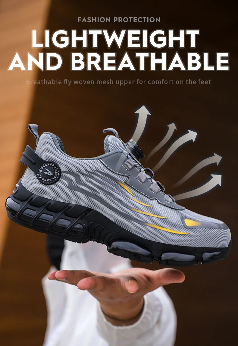 Zapatos de Seguridad Transpirables | Sin Cordones | Suela Blanda | Antipinchazos | Antiaplastad