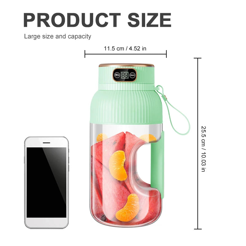 Licuadora Portátil USB 1000ml | Juguera de Frutas Recargable | Smoothies y Jugos