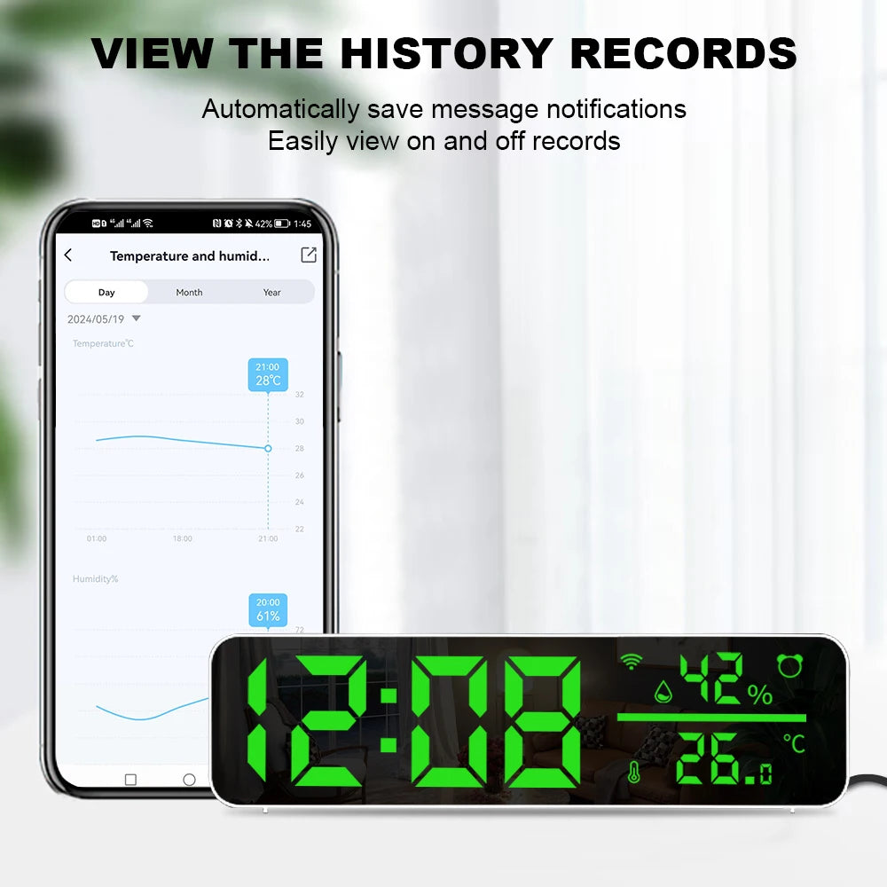 Tuya Zigbee or WiFi Temperature Humidity Sensor Home Connected Thermometer Compatible With Smart Life Alexa Google Assistant