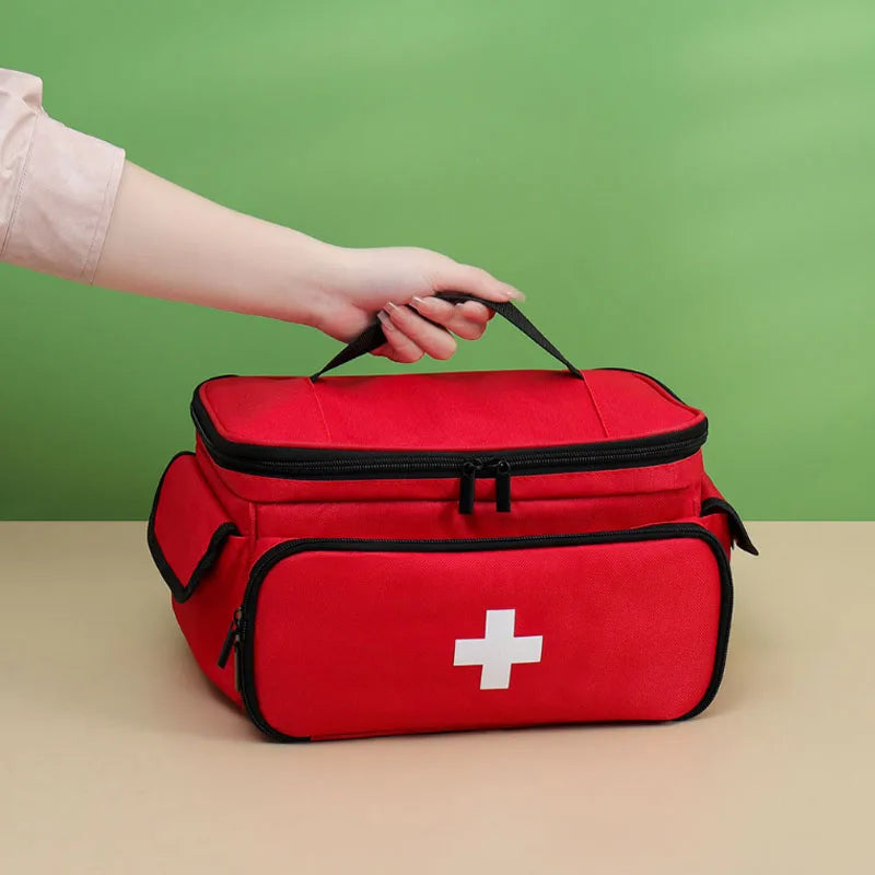 High-Capacity Portable First Aid Kit, Travel Medicine And Medication Storage Bag Oxford Cloth Organizer Box Emergency Survival