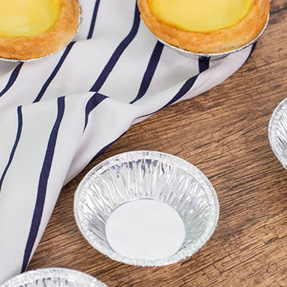100 Moldes Desechables para Mini Tartas y Cupcakes | Bandeja Redonda para Horno