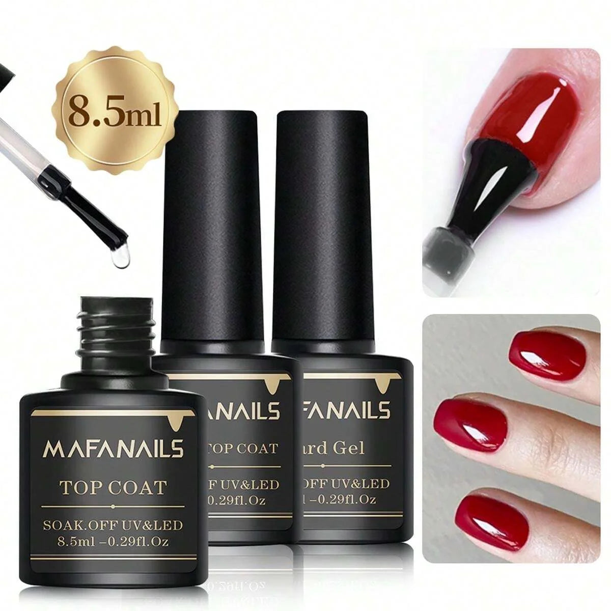 Set Base y Top Coat Gel 8.5ml 2pcs | Larga Duración | Soak Off LED | Acabado Perfecto - Firu Total Sales