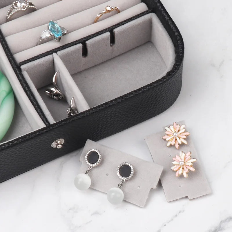 2024 Portable Jewelry Box Jewelry Organizer Display Travel Jewelry Case Boxes Button Leather Storage Chenille Jewelers Joyero