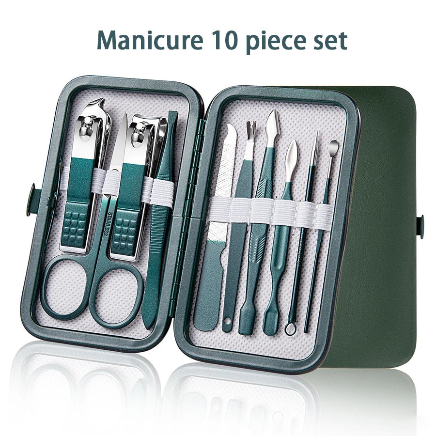 Set Manicure y Pedicure Portátil Ouriner 6-18pcs | Acero Inoxidable | Negro 💅 - Firu Total Sales