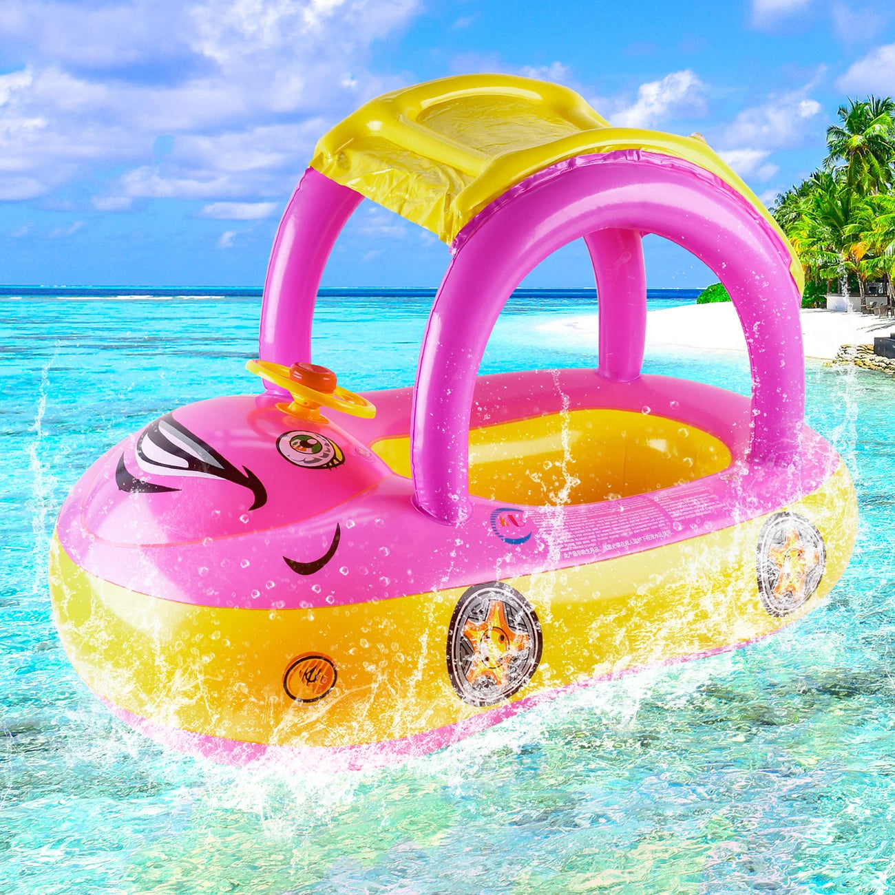 Flotador Forma de Carro para Niños | Aro de Piscina Playa | 3-6 Años 🌊 - Firu Total Sales