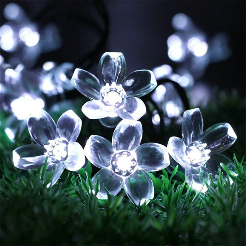 Solar Sakura Fairy String Lights | Cherry Blossom LED | Wedding Garden Christmas Outdoor