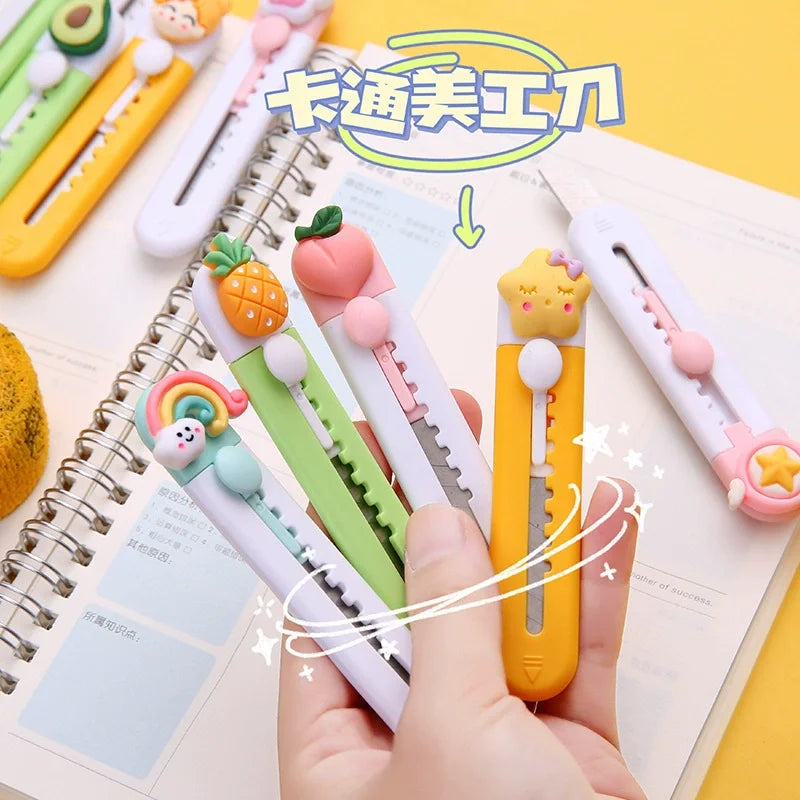 Cartoon Cute Mini Art Knife Student Stationery Hand Account Cutting Paper Knife Opening Express Package Small