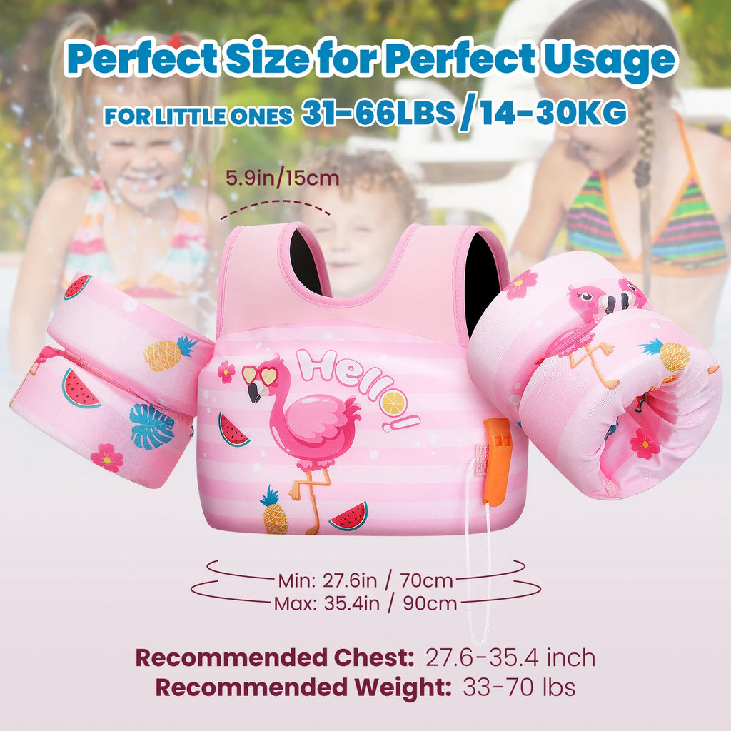Kids Life Vest Children's Swimming Arm Float Whistle Child Lifejacket Swimsuit Foam Safety Swimming Pool Accessories for kayak