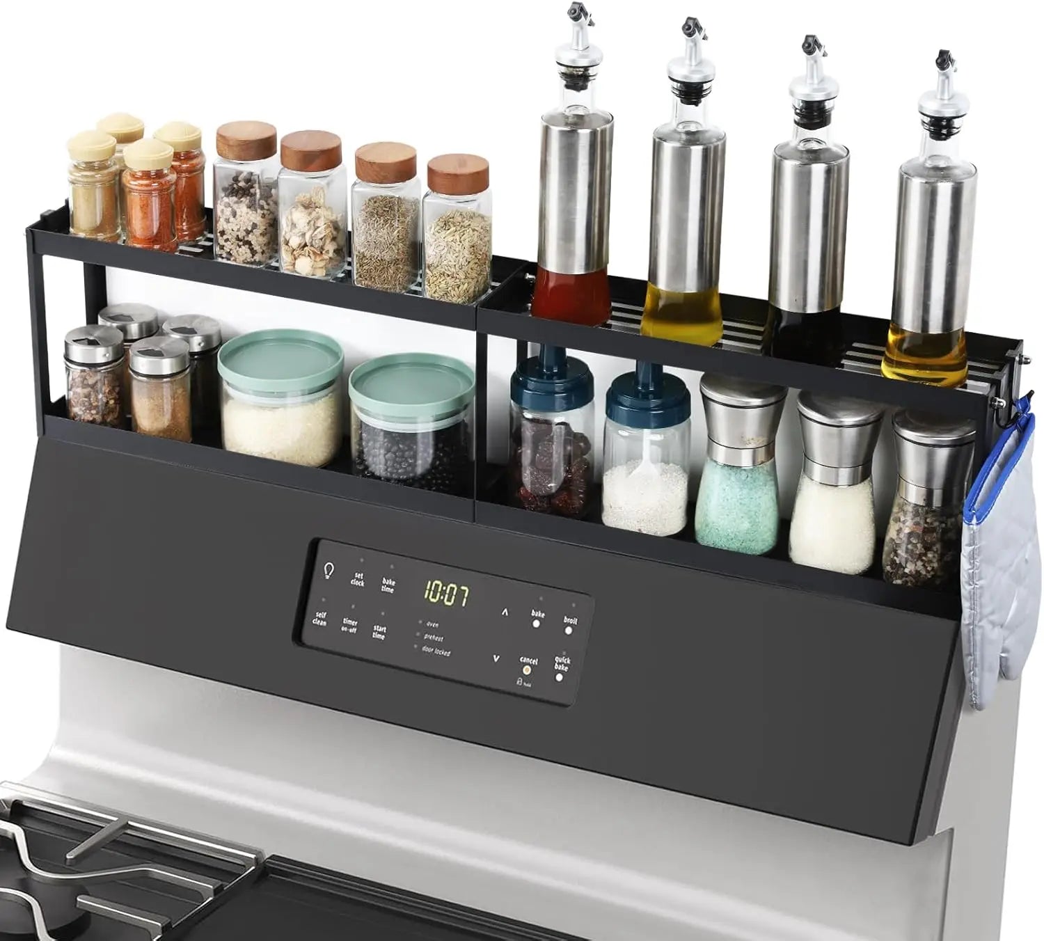Estante Magnético para Horno 2 Niveles 30" | Especiero con Antideslizante y Ganchos