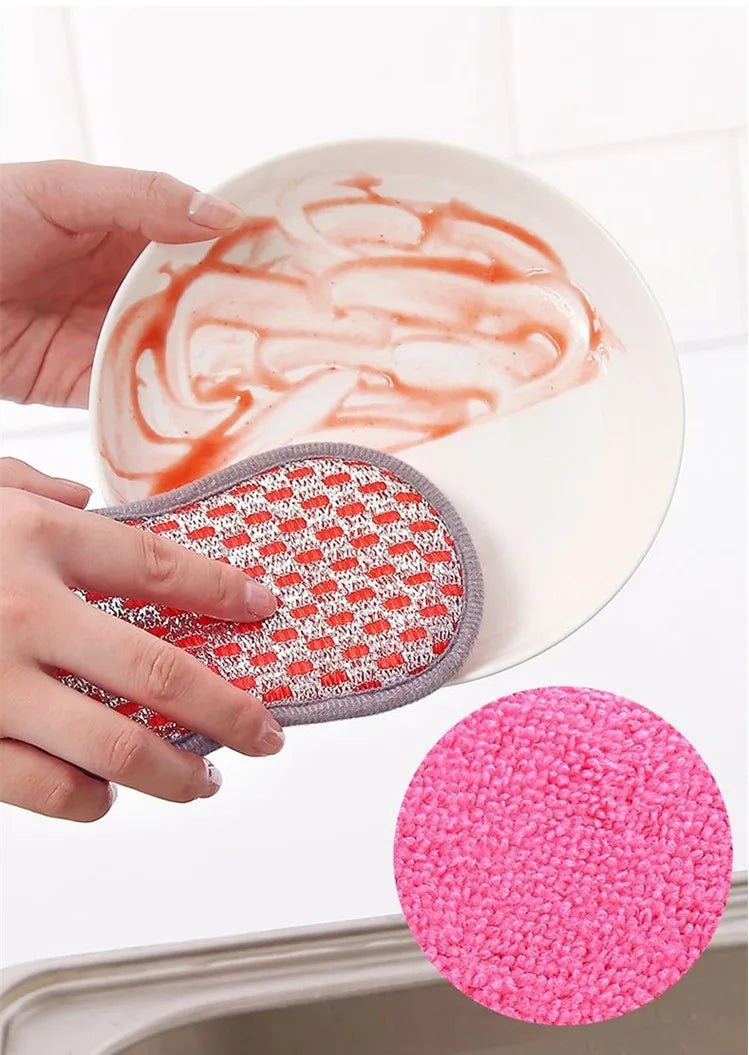Kitchen Cleaning Sponge Double Sided Sponge Scrubber Sponges For Dishwashing Scouring Pad Dish Cloth Kitchen Cleaning Tools