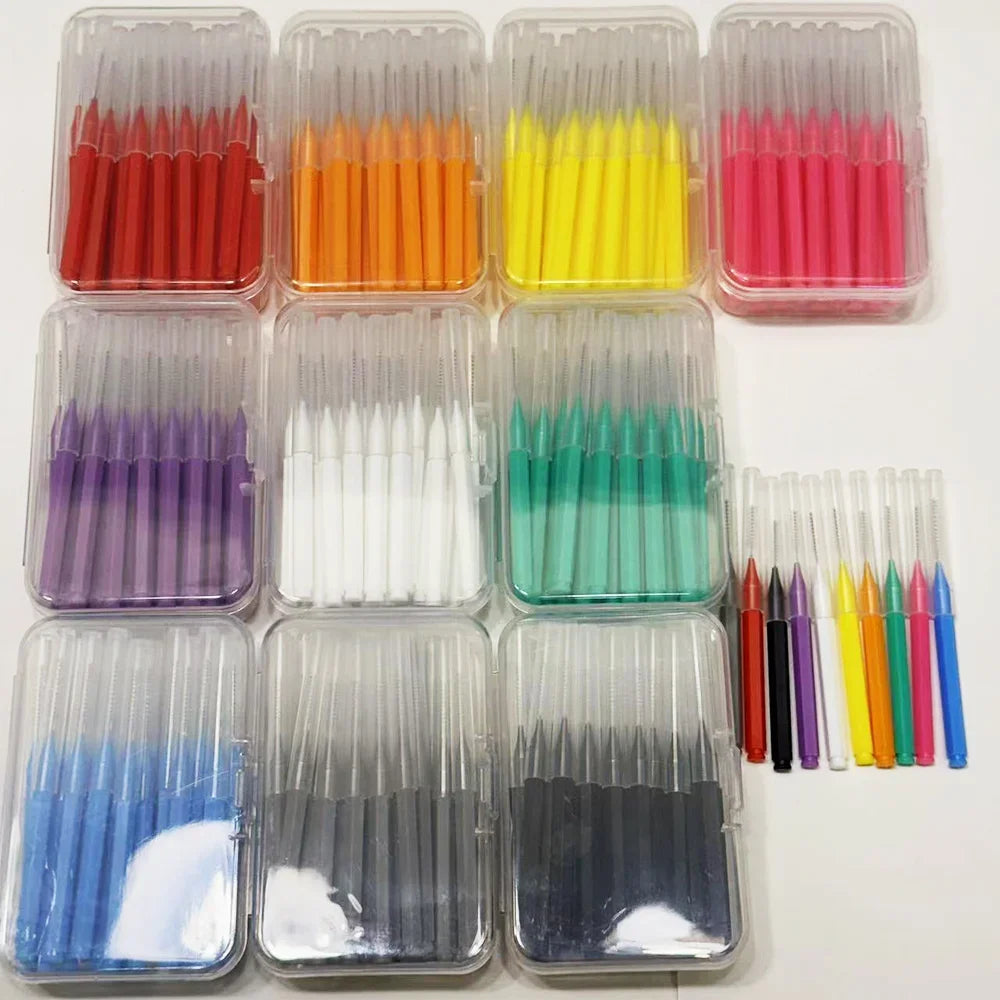 30pcs Interdental Brushes Dental Brush Between Teeth For Dental Orthodontic Clean Between Teeth Cleaning Tools Soft Brushes