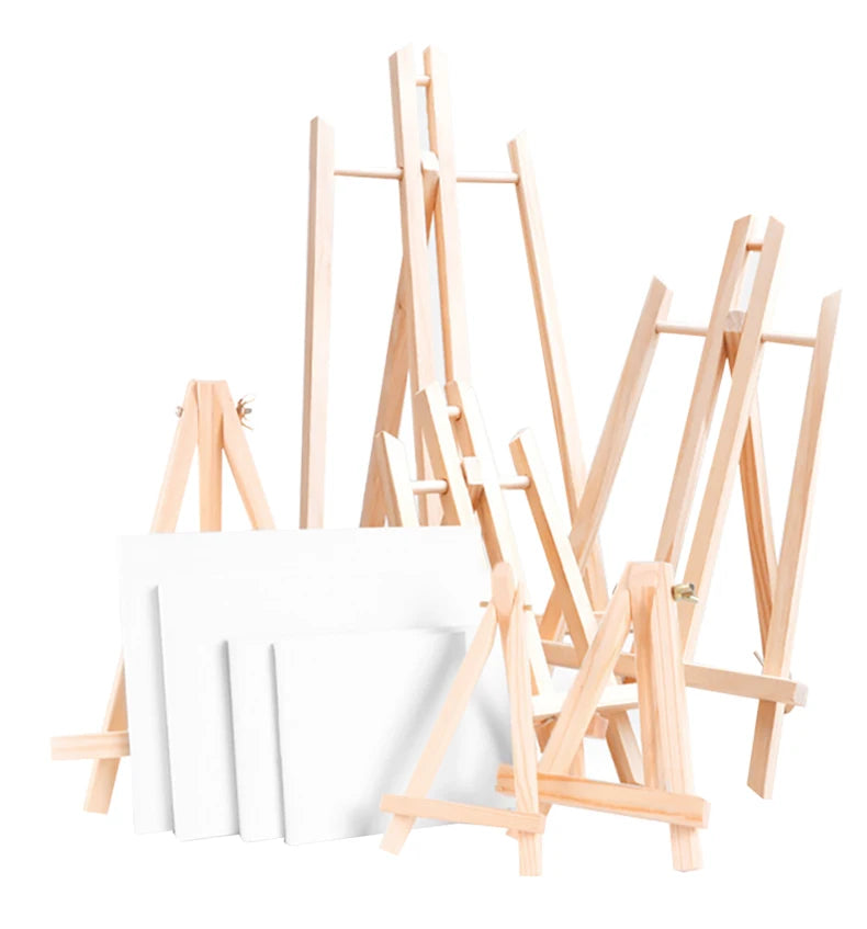 5 pcs Mini Wooden Easel for Mobile Phone Holders,Folding Desktop Display,Triangle Bracket,Drawing Board,Art Supplies