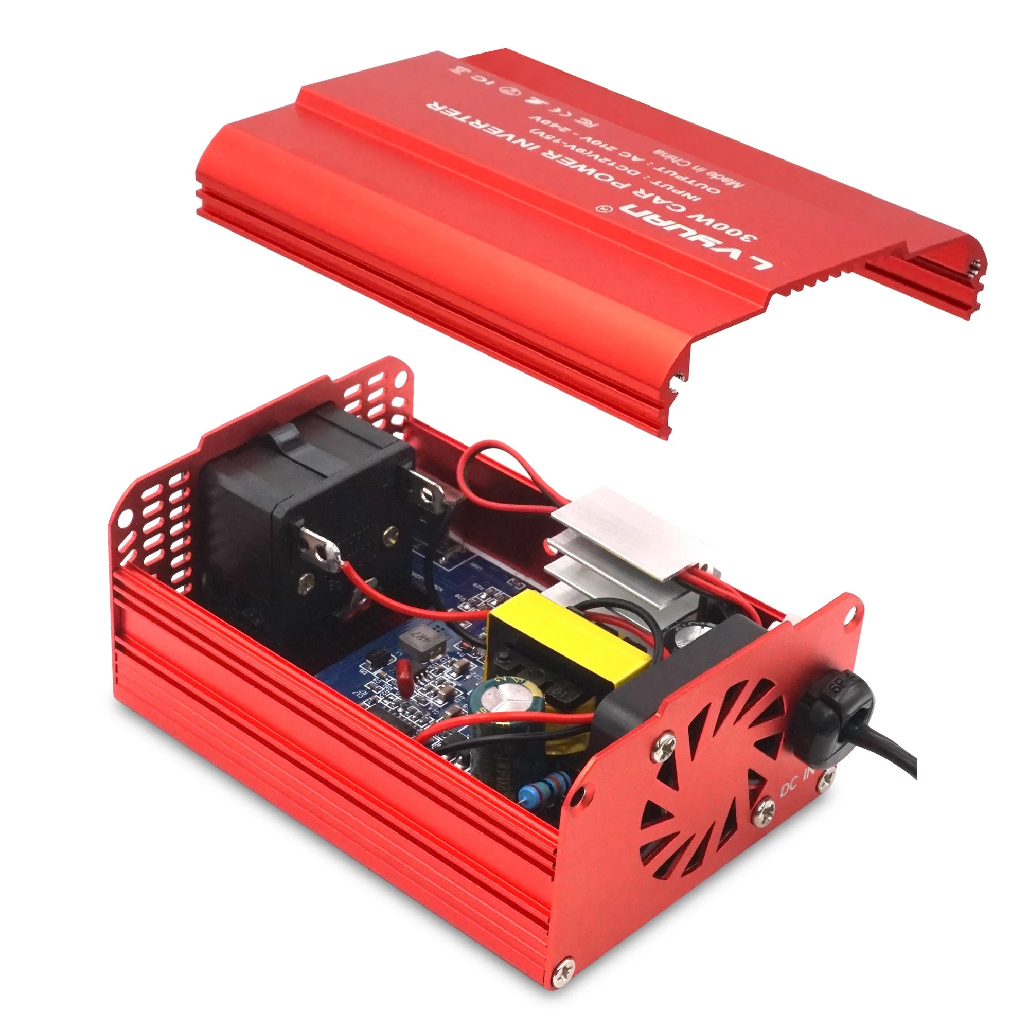 Inversor de Corriente Foval 300W | DC 12V a AC 110V/220V | Dual USB | Cargador Coche | Enchufe EU/US - Firu Total Sales