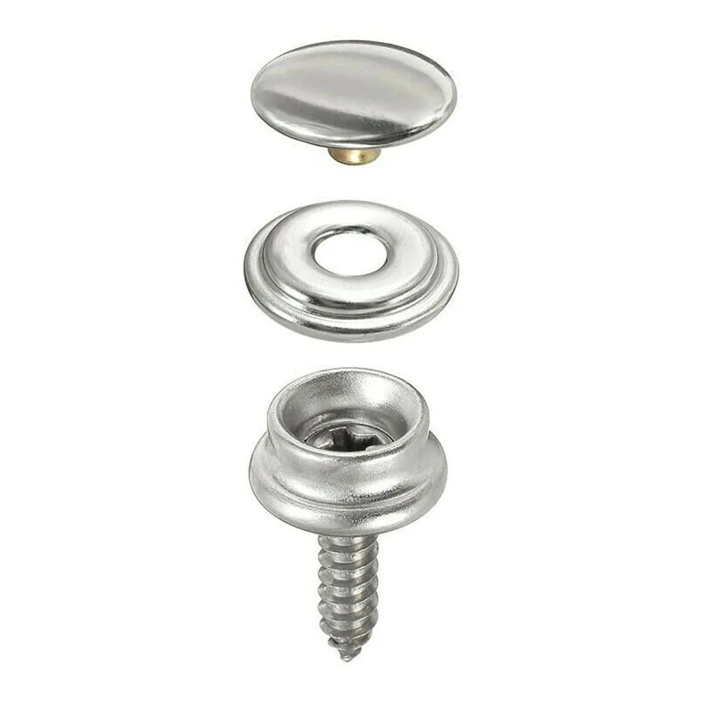 30pcs Stainless Steel Tapping Snap Fastener Kit Tent Marine Yacht Boat Canvas Cover Tools Sockets Buttons Car Canopy Accessories