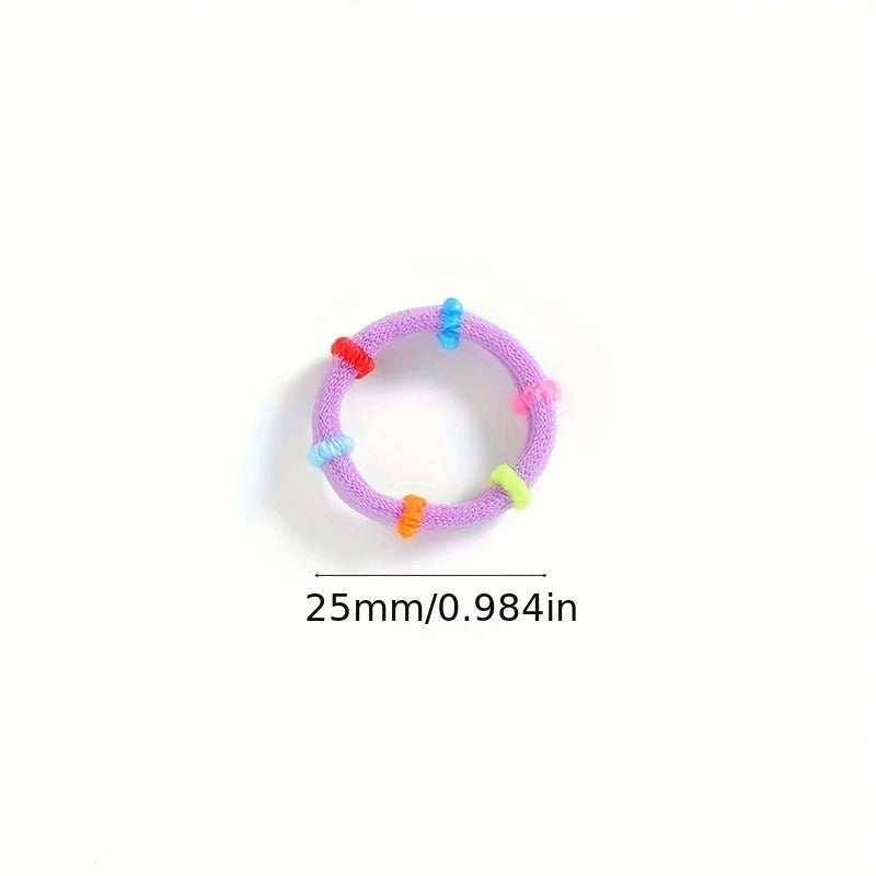 50 Pieces of Colorful Elastic Headband Set Bamboo Style Children's Hair Rope Simple Style Ponytail Suitable For Women And Girls