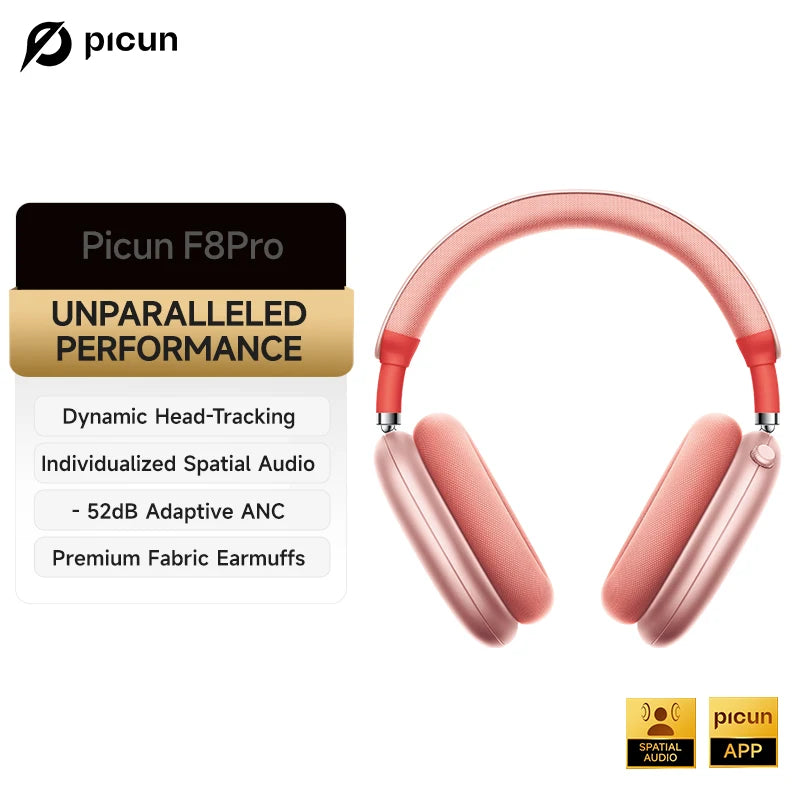 Auriculares Picun F8 Pro ANC -52dB | Audio 3D Espacial | Head Tracking | Bluetooth 5.4 | 80h Batería - Firu Total Sales