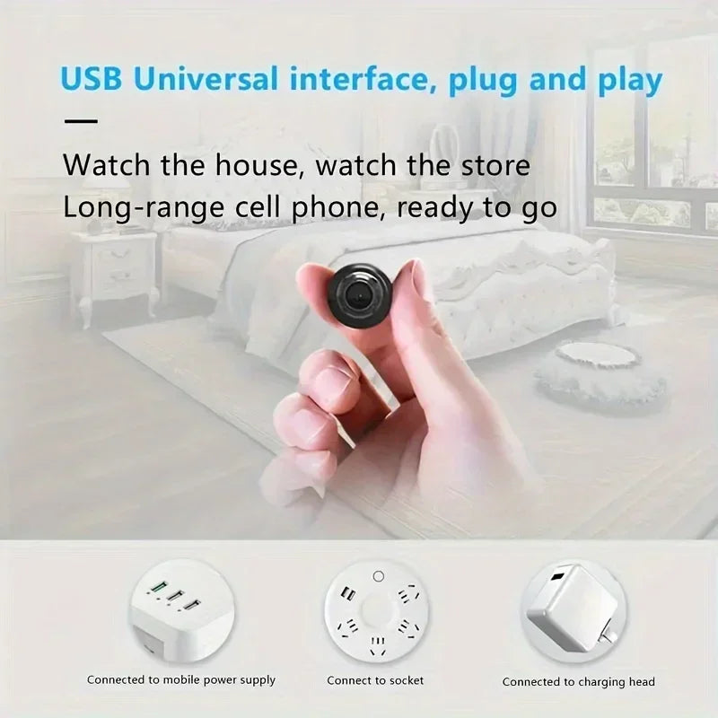Mini WiFi Camera 1080P HD — Night Vision + 2-Way Audio | Baby & Pet Monitor