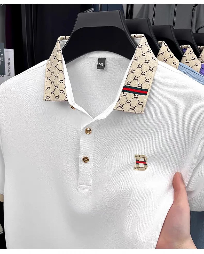 Polo Shirt Lujo Letra B Bordada | Manga Corta | Moda Verano para Hombre 👔