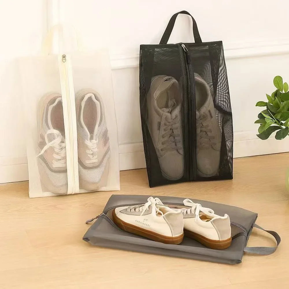 1pc Foldable Breathable Mesh Shoe Bags -Large Capacity Shoe Organizer for Gym, Travel, Beach, Makeup & Toiletries Storage