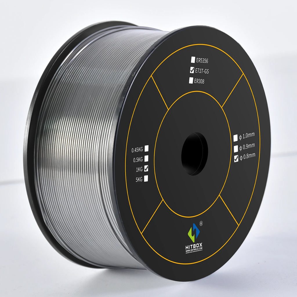 HITBOX E71T-GS Flus Cored Wire 0.8mm 1Kg 1pcs Flux Cored Gasless MIG Welding Machine Accessories For All PrositionWeiding