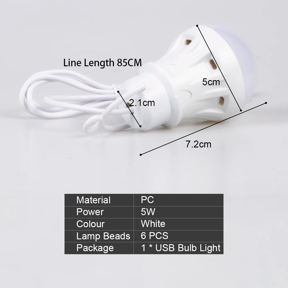 ZK50 LED Portable USB Camping Light 5W | Student Reading | Outdoor Pendant Lamp