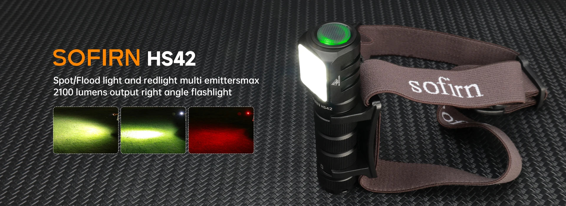 Sofirn HS42 Linterna Frontal 2100lm | SST40 LED | 18650 | USB-C Recargable | Power Bank | Magnética | Camping y Pesca