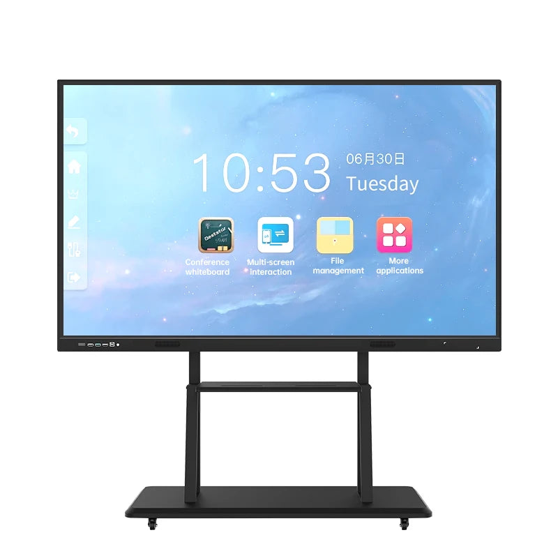 65-Inch Adjustable Height 360 Degree Reversible Smart Interactive Large Mobile Teaching Board Stand Whiteboard With Wheels