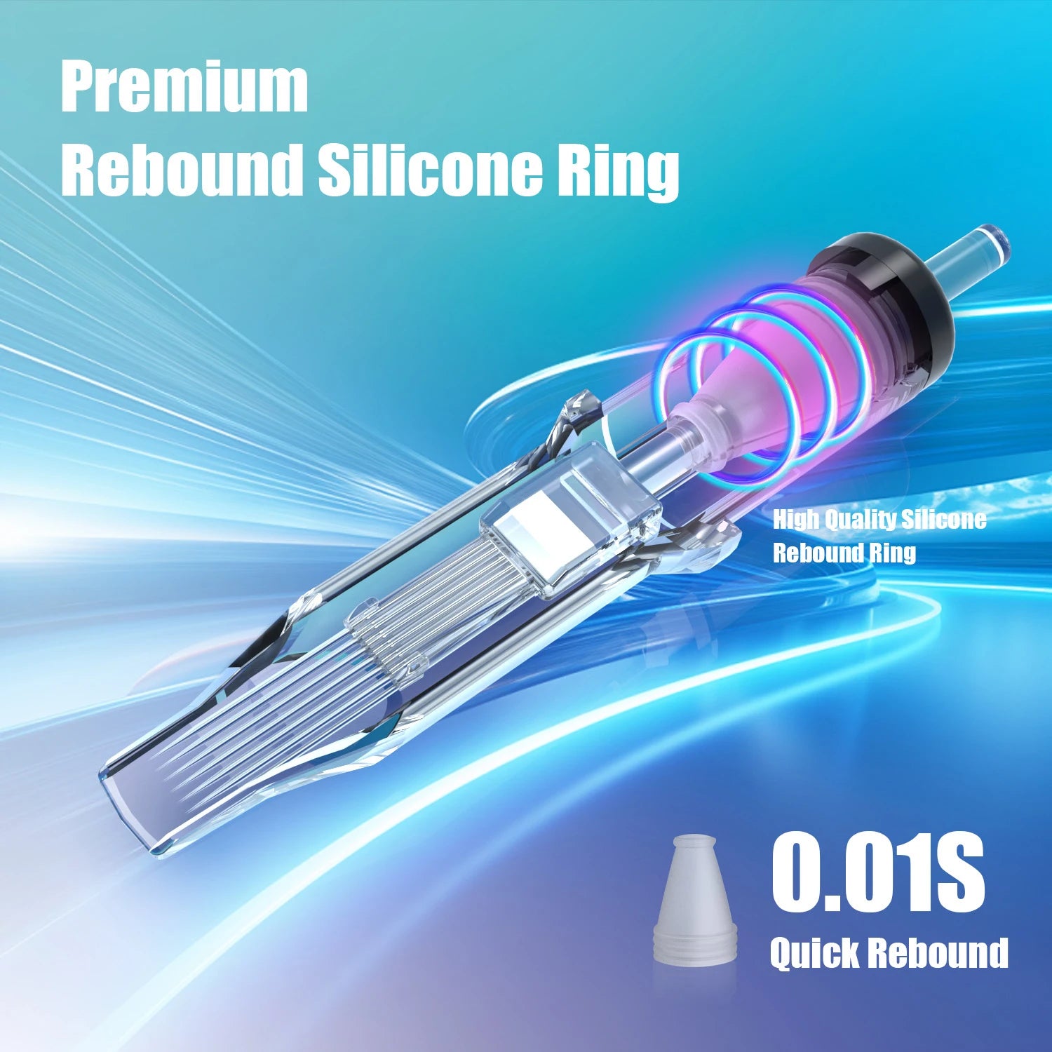YILONG 50/20PCS Mixed Size Steriled Transparent Tattoo Cartridge Needles Needles with Membrane Safety Cartridges for Tattoo Pen