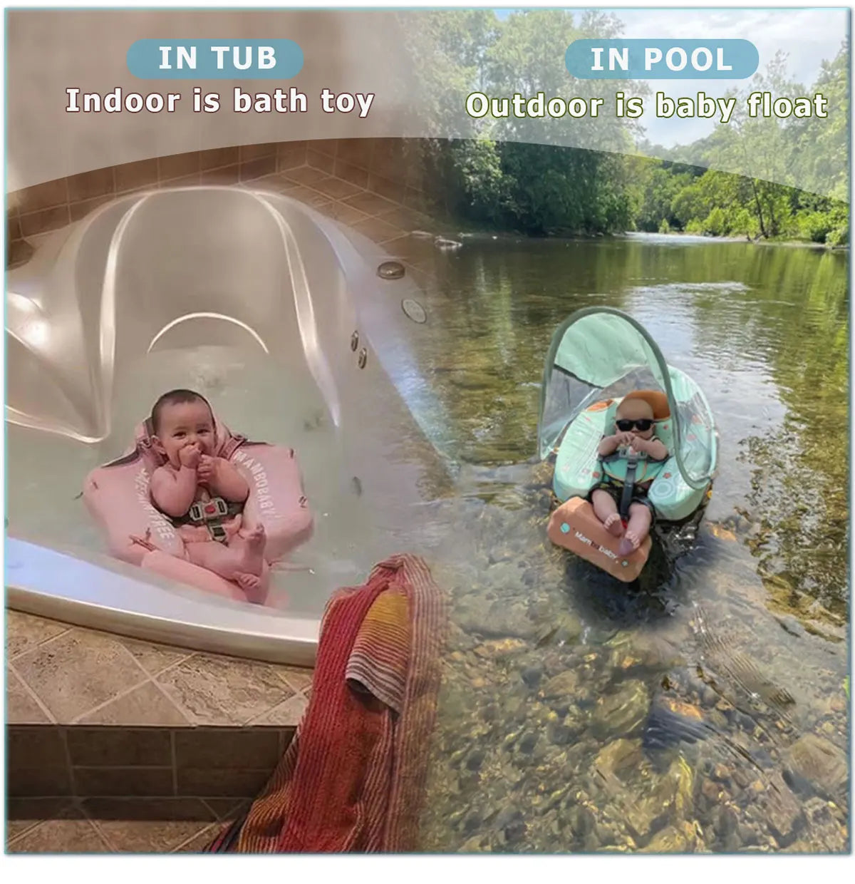 Mambobaby Float No-Slip Safe Harness ST-Cup Cake B503-150-W-Z  Safe Core No Inflation No Leaks Baby Swim Ring Toddler Pool Float