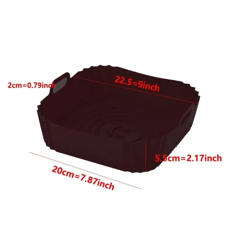 2pcs Liner de Silicona Cuadrado para Air Fryer 8" | Reutilizable | 4-7 QT 🍳