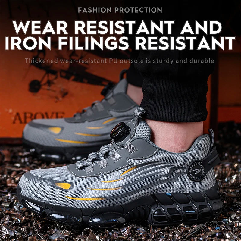 Zapatos de Seguridad Transpirables | Sin Cordones | Suela Blanda | Antipinchazos | Antiaplastad
