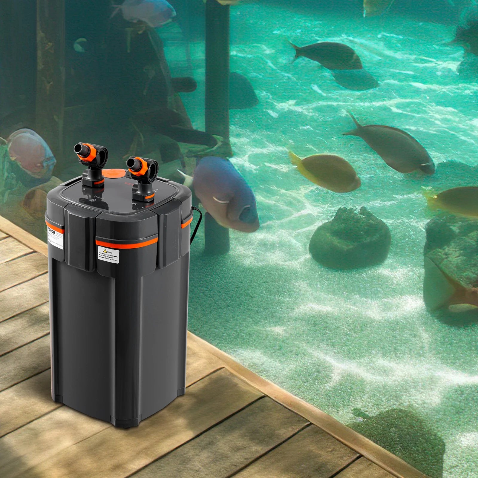 SucceBuy Aquarium Filter 264GPH 3-Stage Canister Filter Ultra-Quiet Internal Aquarium Filter with UV Protection for Fish Tanks