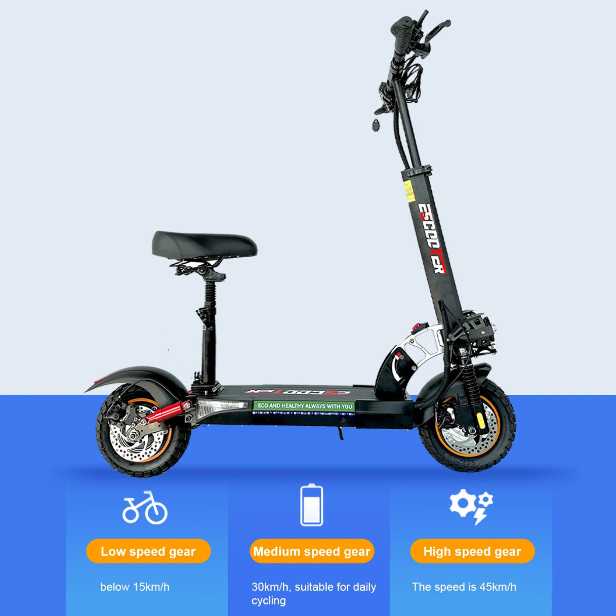 Scooter Eléctrico 800W Potente | 45KM/H | Llanta Off-Road | 45-55km Alcance 🛥️