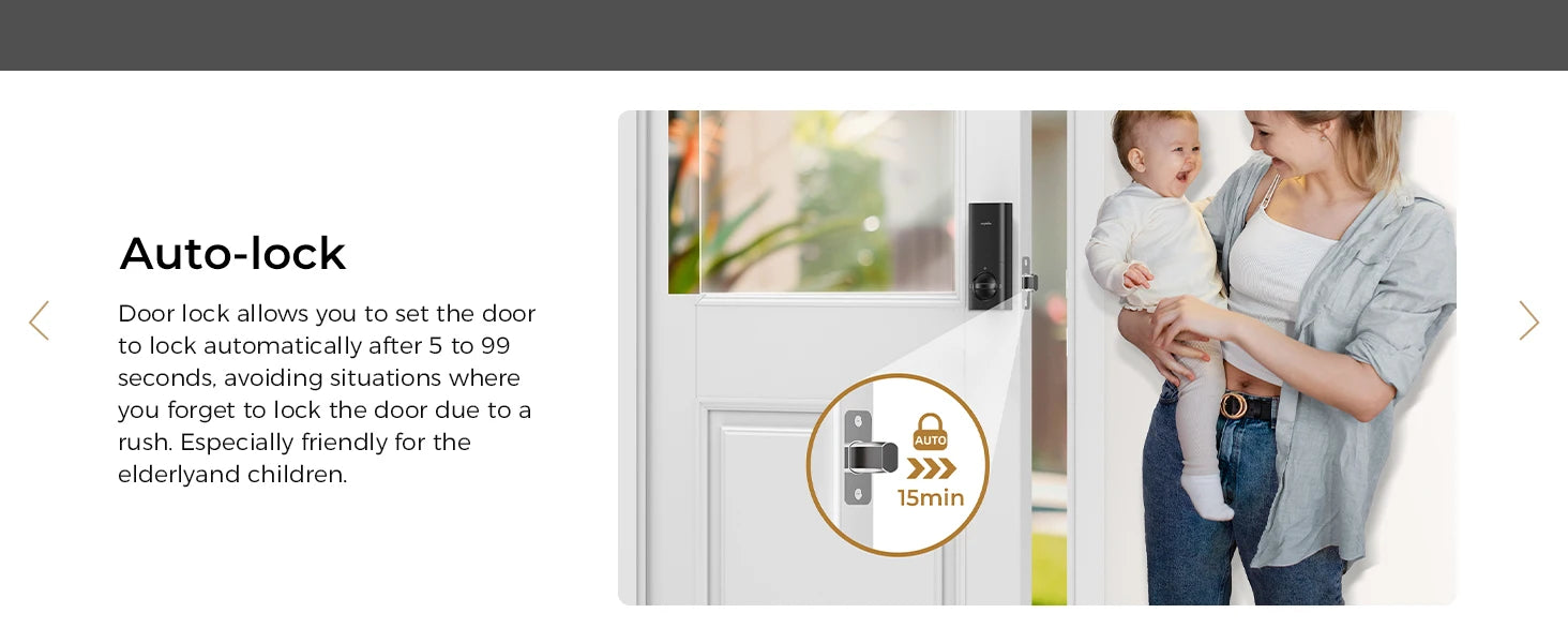 Arpha D280W WIFI Keyless Entry Door Lock 5-in-1 Smart Fingerprint Deadbolt w/ Keypad Electronic Deadbolt Auto-Lock One Touch Loc