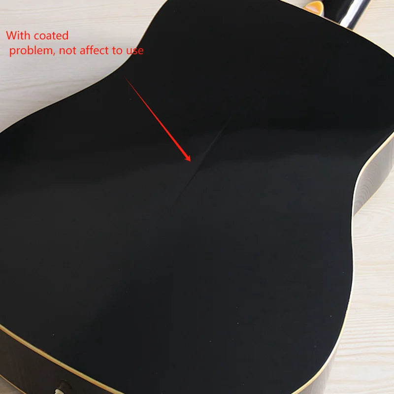 Guitarra Acústica de 12 Cuerdas 41" | Madera Spruce | Diseño Folk | Negro y Natural 🎸