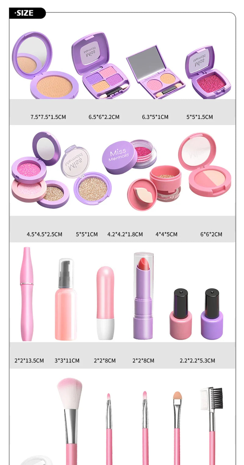 Kids Toys Simulation Cosmetics Set Pretend Makeup Toys Girls Play House Simulation Make up Educational Toys for Girls Fun Game