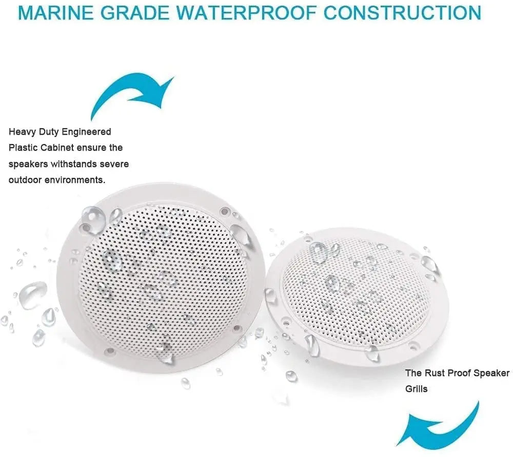 Herdio 4PCS 4'' 160W Marine Waterproof Bluetooth Speaker HIFI Full Range Stereo Motorcycle Boat UV-Proof Outdoor Sound Box