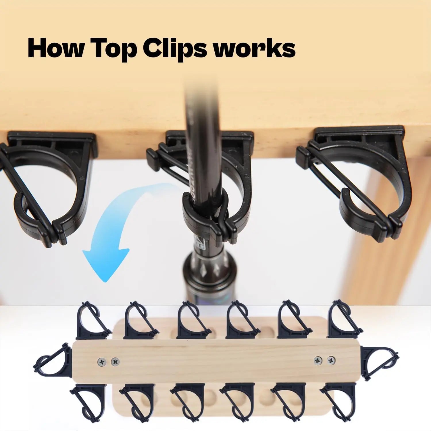 Wooden Fishing Rod Storage Rack for Garage, Holds Up to 14 Rods or Combos
