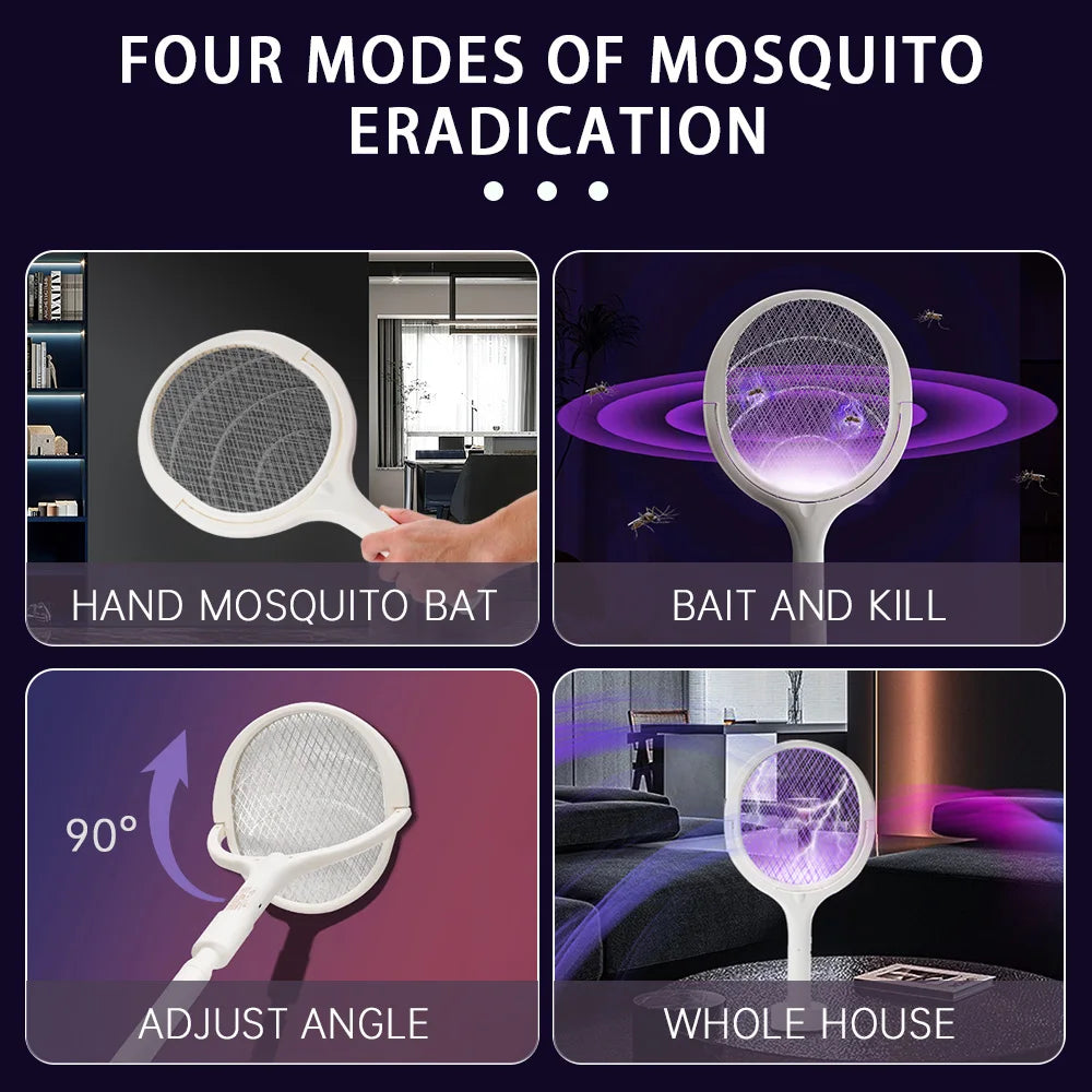 Mata Mosquitos 6 en 1 Recargable USB 3500V | Raqueta Eléctrica Multifuncional | Hogar 💚 - Firu Total Sales