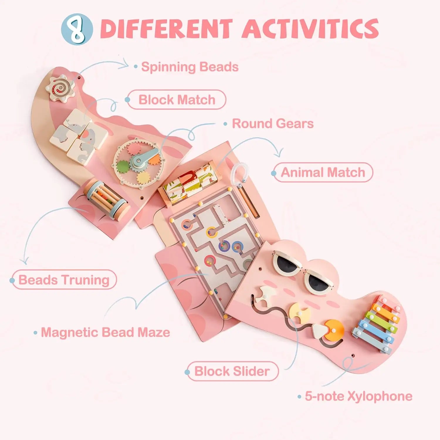 Wooden Busy Board Montessori – Wall Activity Centre