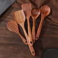 Set 5 Utensilios de Cocina de Madera | Sin Olor | Resistente al Calor | Hogar 🍳