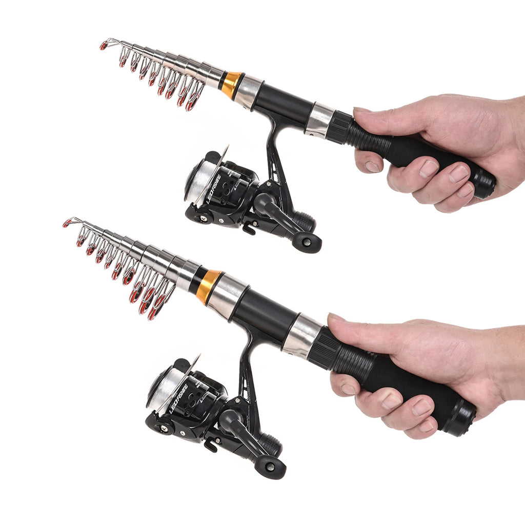Lixada 2.1-2.3m Carbon Fiber Telescopic Rod & Spinning Reel Combo | Full Gear Set + Bag