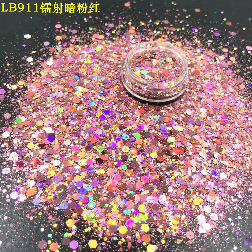 24 Colors Holographic Chunky Glitter 24 Colors Total Laser Nail Glitter Flakes Chunky Holographic Laser Nail Glitter 2030