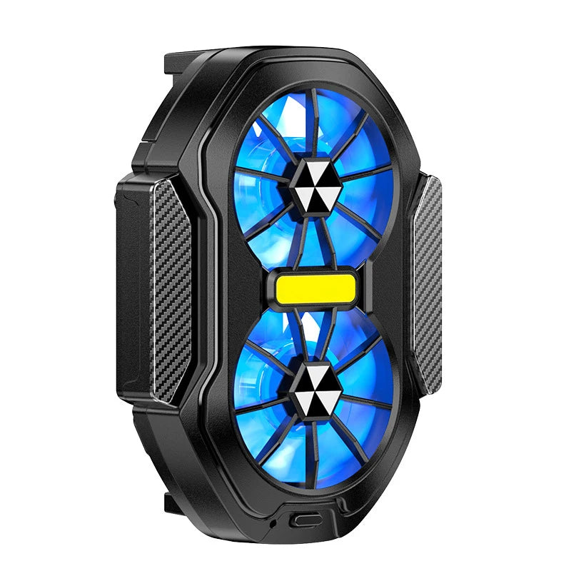alloet Enfriador Teléfono Doble Ventilador | USB-C | Luz Azul | Android y iPhone | Enchufable y Recargable