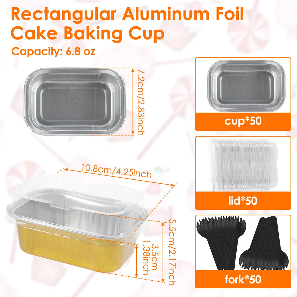 50/100pcs Moldes Mini de Aluminio con Tapa y Cuchara | Muffins y Chocolates 🍰