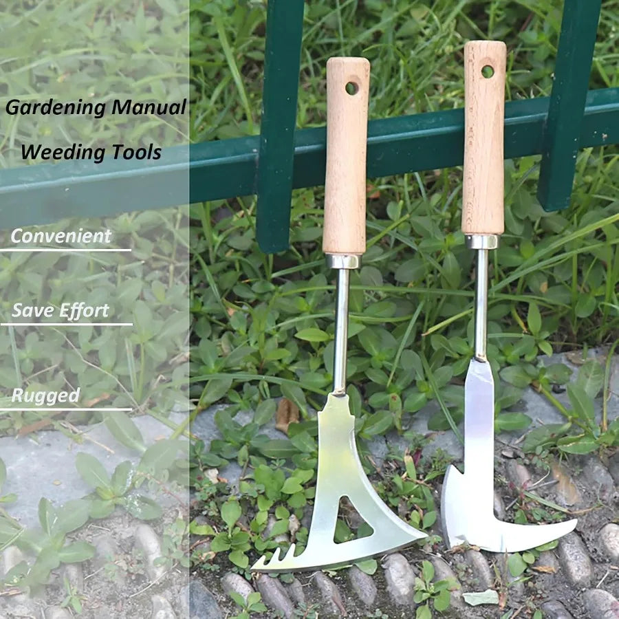 Manual Stainless Steel Weed Puller Tool with Axe Shape for Efficient Lawn Care Vegetable Garden Maintenance and Farm Planting A