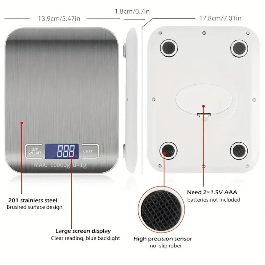 Household Kitchen Baking Scale 10kg/1g | High Precision Electronic | Pastry & Food
