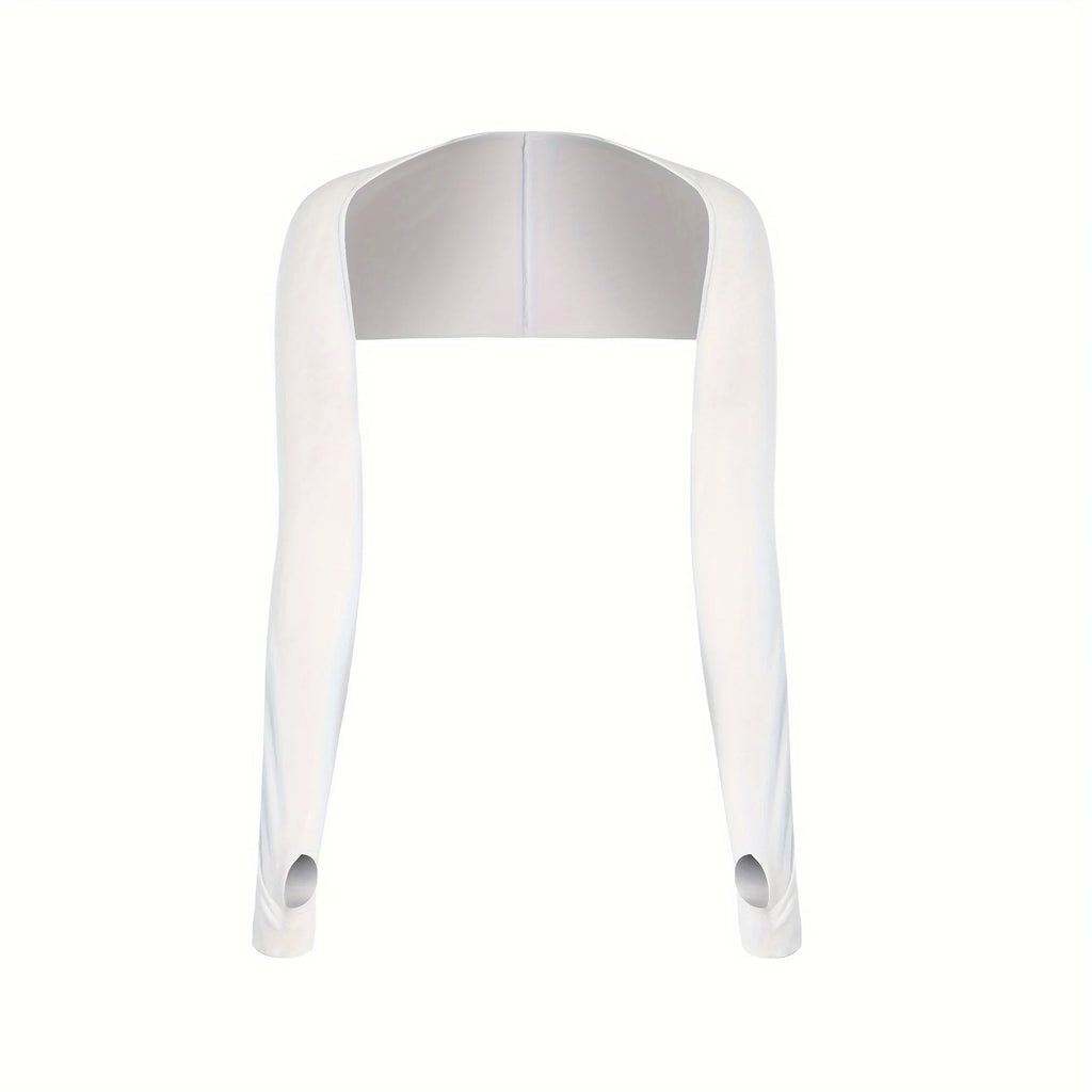 1pc Women's Shawl Cuff Sun Protection Sleeves, Ice Silk Arm Cover for Running Cycling Fishing, UV Blocking & Breathable