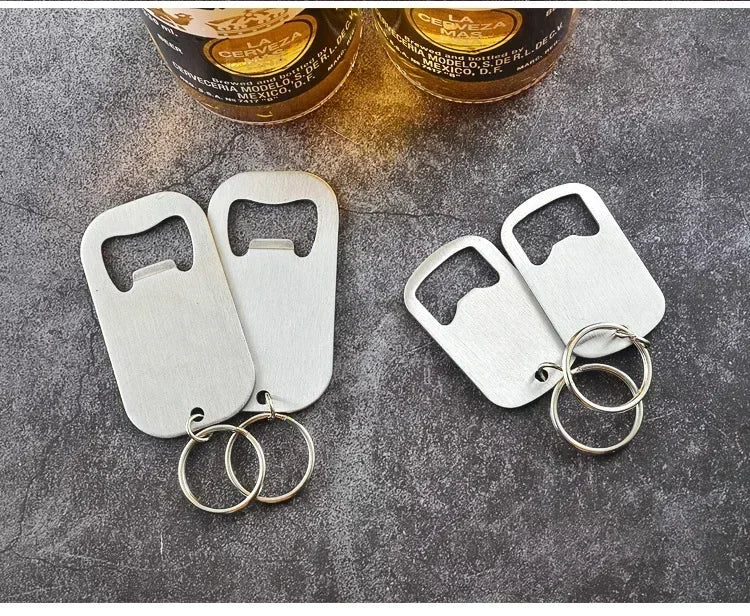 Metal Portable Creative Stainless Steel Bottle Opener Keychain Soda Drink Starter Portable Bottle Openers Bar Key Chain Pendant